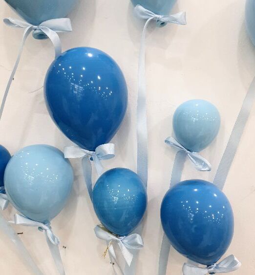 palloncini in ceramica da appendere azzurri