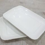 3 vassoi per alimenti in porcellana bianca