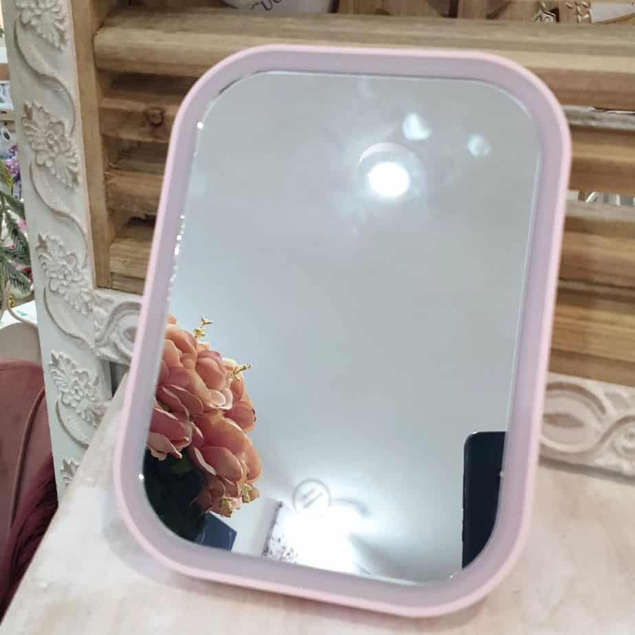 Specchio da trucco luce led rosa a batteria-Sindy Arredo