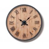 Orologio da parete quadrante in legno e ferro 45565