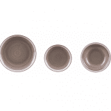 Servizio piatti in ceramica 18 pezzi grigio bordi bianchi 67046