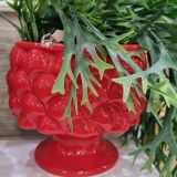 Vaso Porta Pianta in ceramica Rosso Decoro effetto Pigna