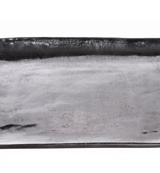 Vassoio quadrato in metallo grigio 65826