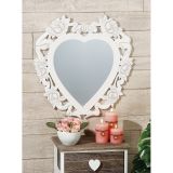 Specchio con cornice in legno a forma di cuore 42156