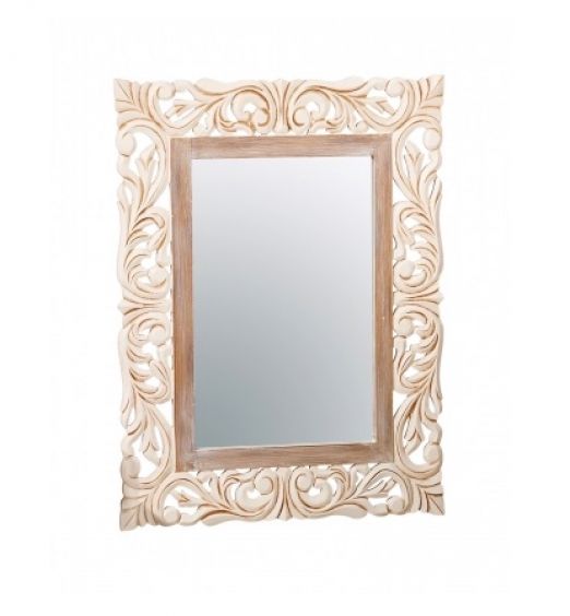 Specchio con cornice in legno shabby decoro stile barocco 42153