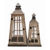 Lanterne portacandela in legno e metallo vintage 72157