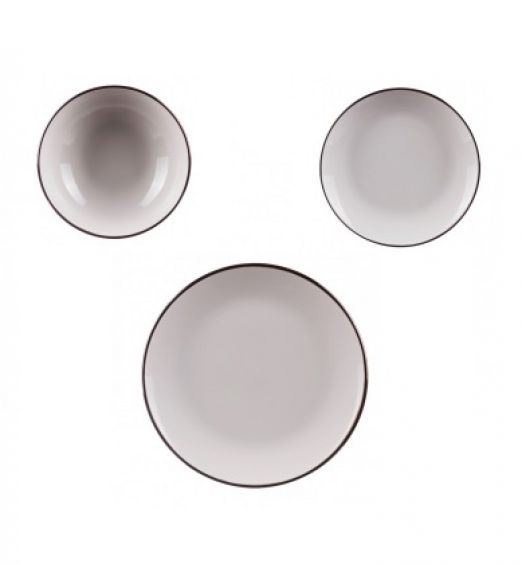 Set in ceramica di piatti 18 piatti crema fondo piano frutta 67057