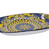 Piattino in ceramica ovale con decorazione caleidoscopio “Eva” 66063