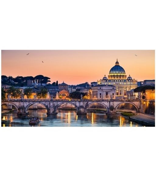 Quadro Roma con Ponte e Basilica di San Pietro con glitter e Svarowsky M1382