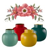Decorazioni casa vasi per fiori in metallo 25cm colori variegati
